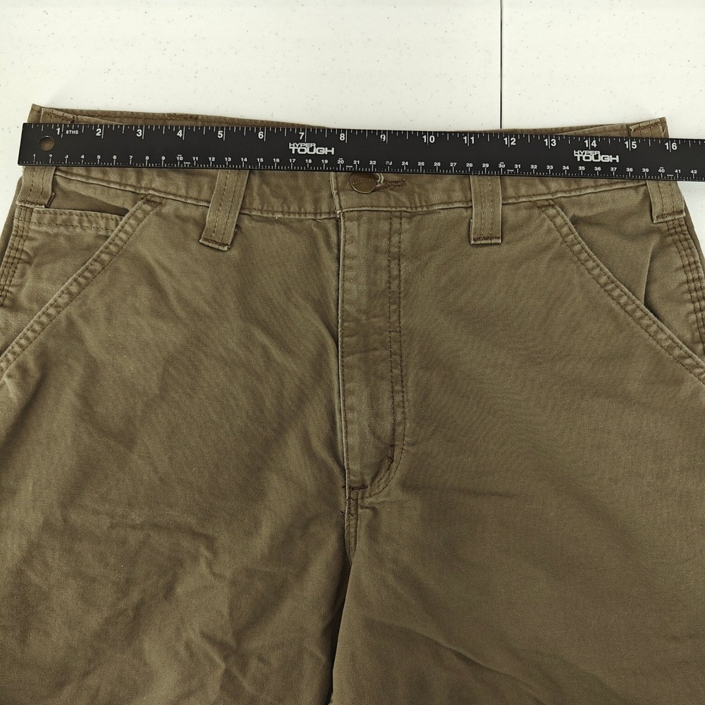 Vintage Carhartt Canvas Carpenter Shorts Men 32 Brown B144-LBR Workwear Utility - Picture 4 of 8